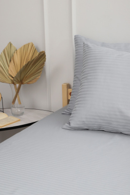 Наволочка из страйп-сатина Комфорт серый